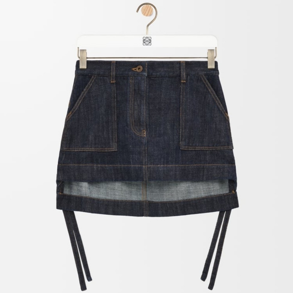 Loewe FIRE! NWT! The Workwear Skirt in Denim. Color: Indigo Blue. Sz 38. R2S!!